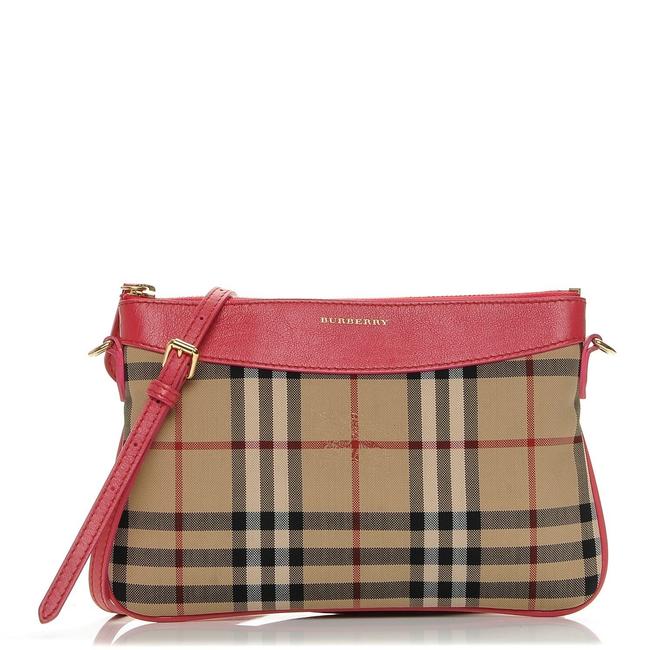 Burberry Peyton Horseferry Tan Canvas Cross Body Bag
