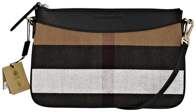 Burberry Peyton House and Leather Black Canvas Cross Body Bag