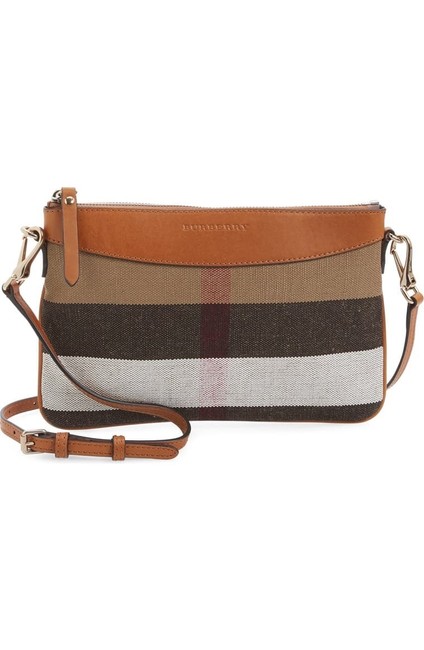 Burberry Peyton House Check Tan Cross Body Bag