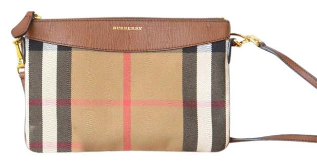 Burberry Peyton House Check Brown Canvas Cross Body Bag