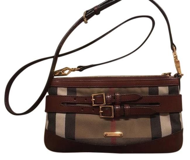 Burberry Peyton House Check Tan Cloth Cross Body Bag