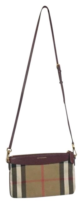 Burberry Peyton Leather Canvas Cross Body Bag