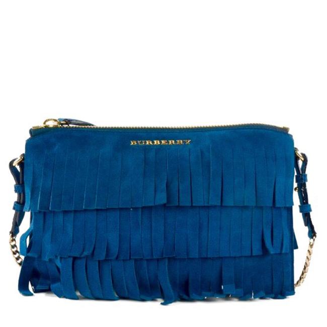 Burberry Peyton Marine Blue Suede Cross Body Bag