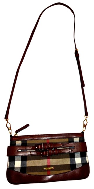 Burberry Peyton Plaid CanvasLeather Cross Body Bag