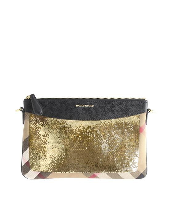 Burberry Peyton Sequin Nova Check 111645 Tan Canvas Cross Body Bag