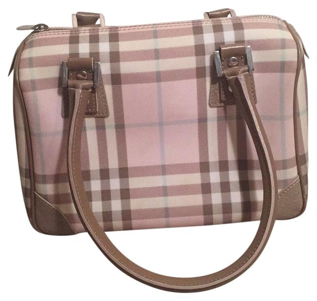 Burberry Pink Brown and Silver Zipper Hobo Bag