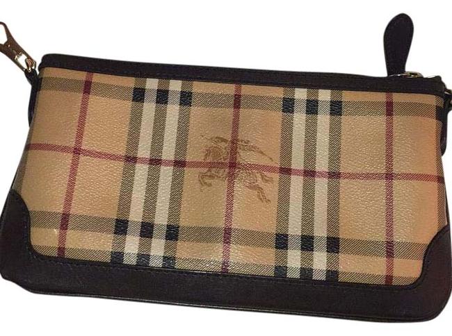 Burberry Plaid Brown Canvas Cross Body Bag