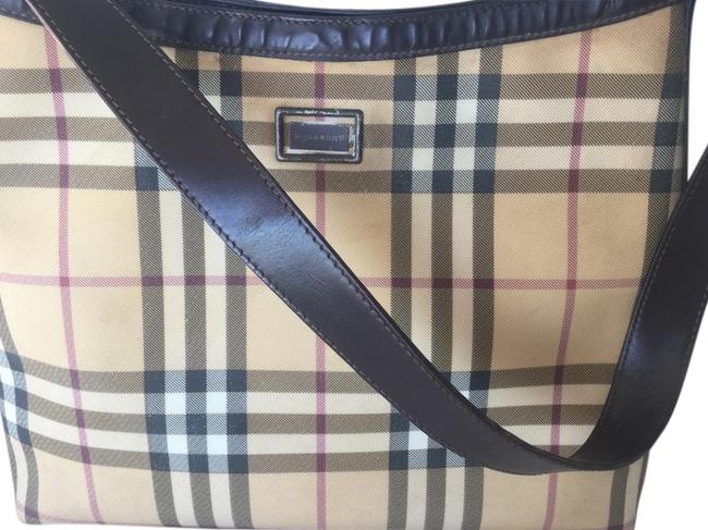 Burberry Plaid Leather\vynel Hobo Bag