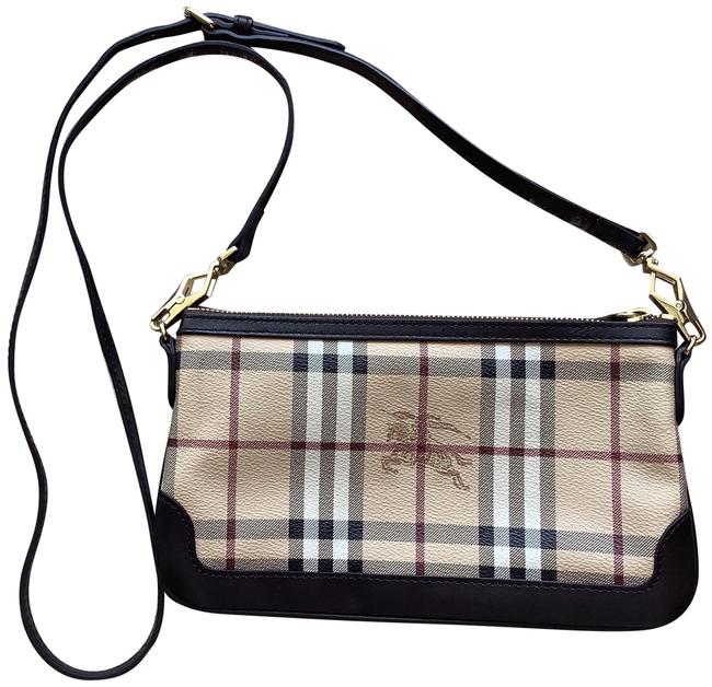 Burberry Pouch BrownHaymarket Check Leather Cross Body Bag