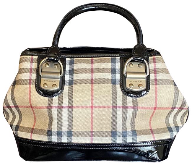 Burberry Print Leather Hobo Bag