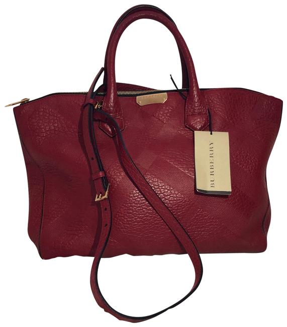 Burberry Print Red Leather Cross Body Bag