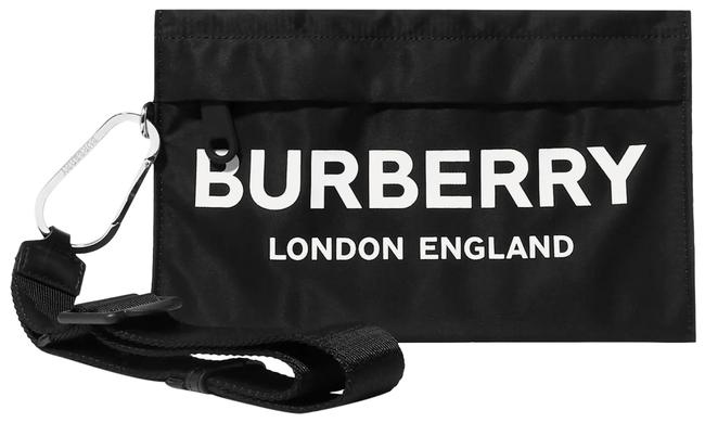 Burberry Printed Pouch Black Nylon Clutch