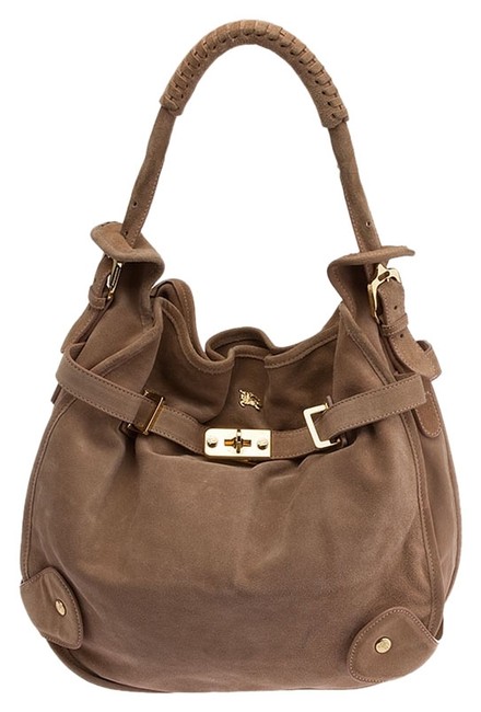 Burberry Prorsum 24749 Tan Suede Hobo Bag