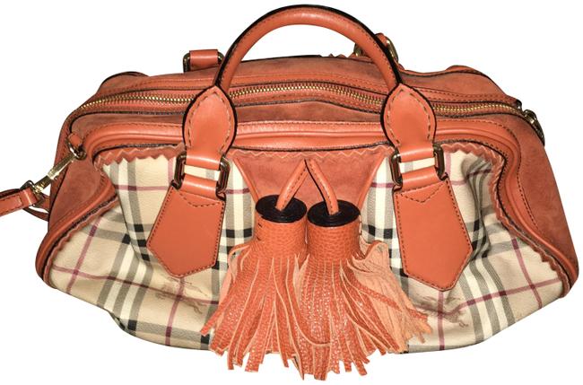 Burberry Prorsum Rust Coated Canvas with Suede Trim Hobo Bag