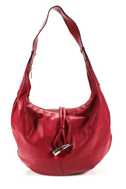 Burberry PursesDesigner Purses Red Leather with Nova Check Lining Hobo Bag
