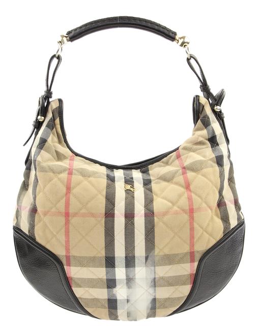 Burberry Quilted Classic Check Canvas Hobo Bag