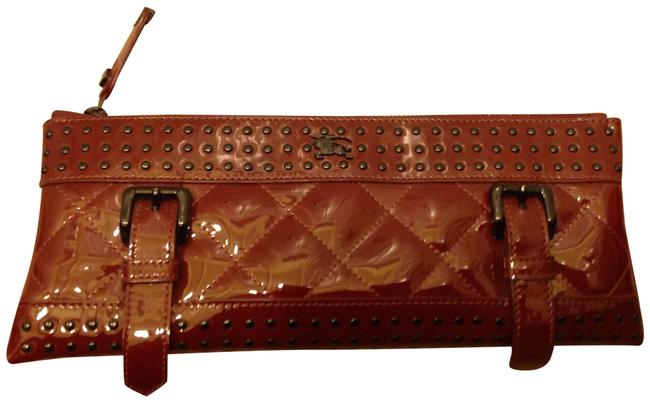 Burberry Quilted ClutchWristlet Dark Red Patent Leather Clutch