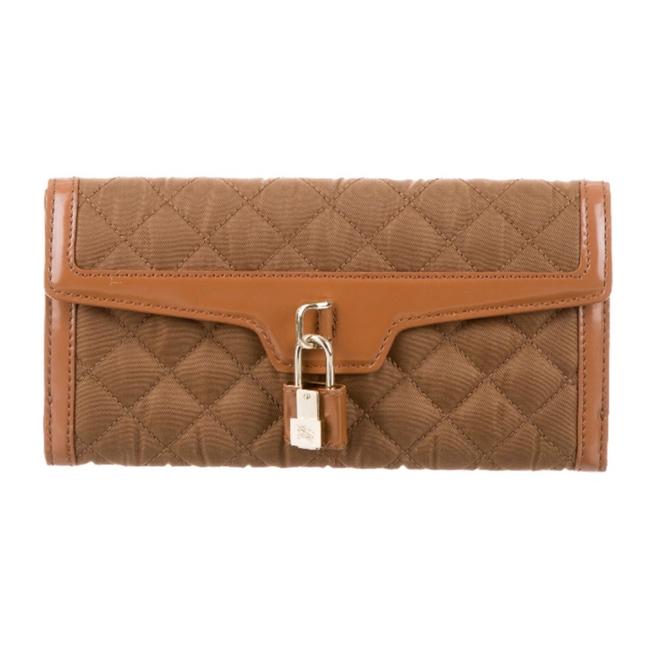 Burberry Quilted Lock Wallet Brown Nylon Clutch