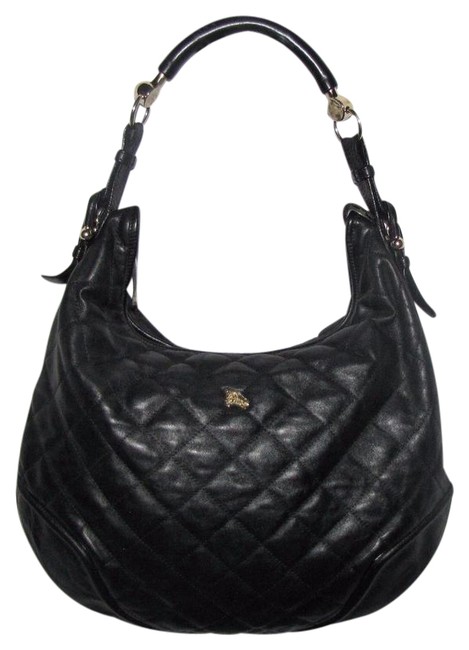 Burberry Hoxton XL Quilted Black Leather Hobo Bag