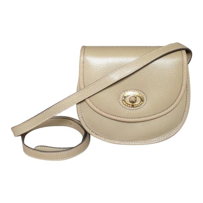 Burberry Rare Vintage Beige with Inner Plaid Lining Leather Cross Body Bag