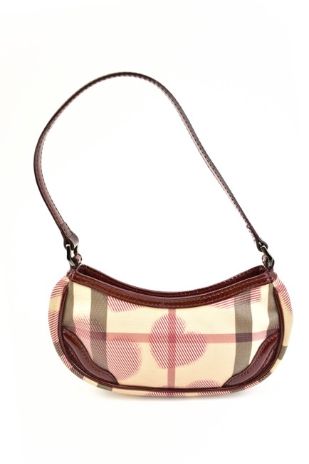 Burberry Raspberry Heart Check HandbagRed Leather Clutch