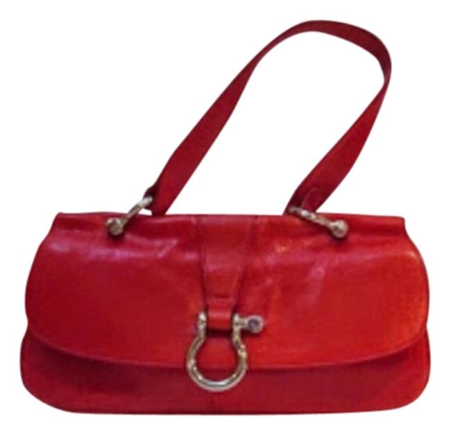 Burberry Red Leather Hobo Bag