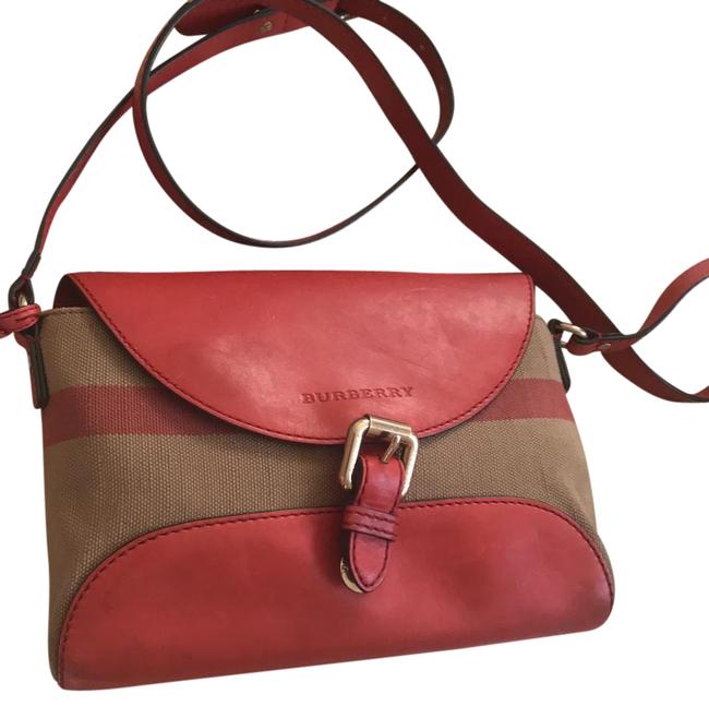 Burberry Red Leather Play Material Cross Body Bag