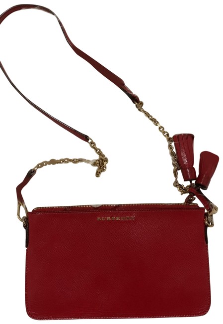 Burberry Red Patent Leather Cross Body Bag