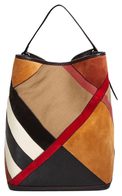 Burberry Sale Ashby Canvas Check Patchwork Hobo Bag