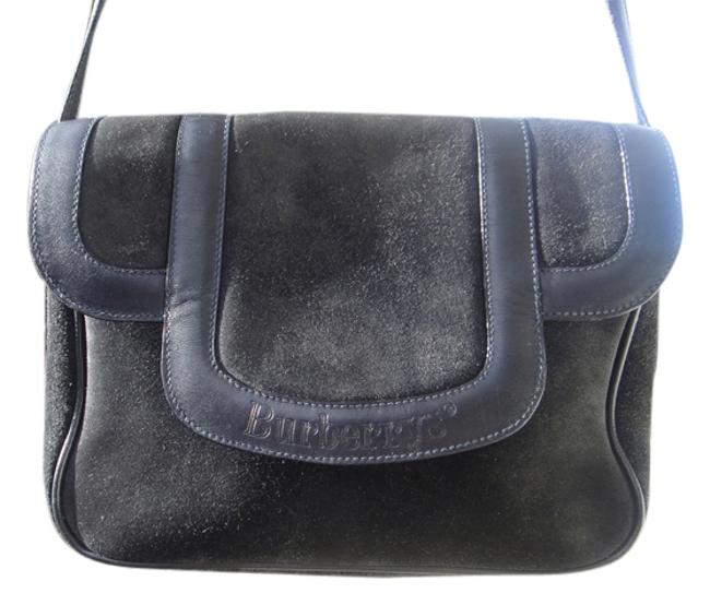 Burberry Satchel Black SuedeLeather Cross Body Bag