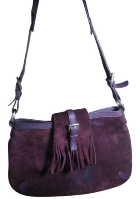 Burberry Sholder Purple Suede Hobo Bag