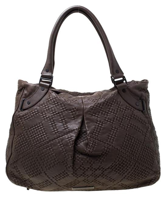 Burberry Shoulder Brown Leather Hobo Bag