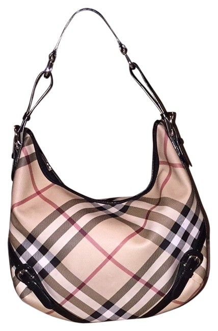 Burberry Shoulder Checkered Hobo Bag