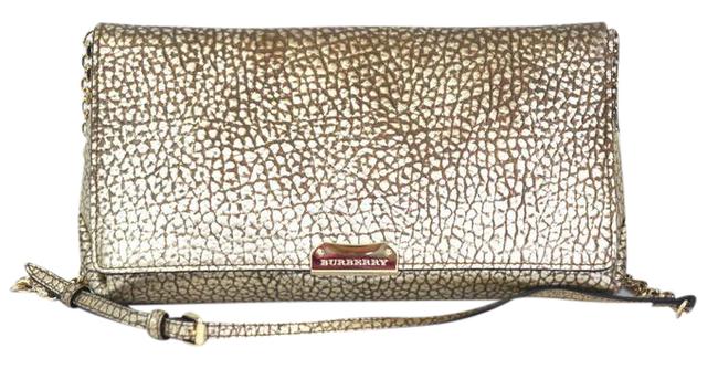 Burberry Shoulder Medium Mildenhall Metallic Gold Leather Cross Body Bag