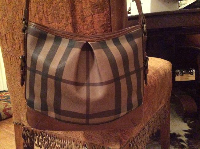 Burberry Shoulder Smokey Brown Canvas Cross Body Bag