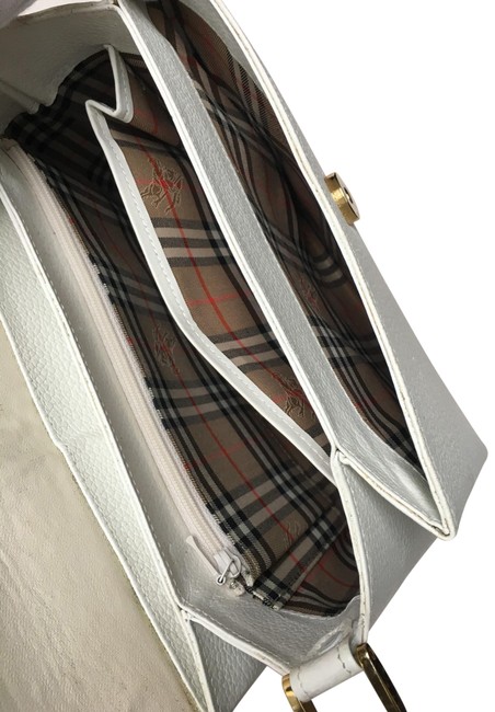 Burberry Shoulder Vintage White Leather Cross Body Bag