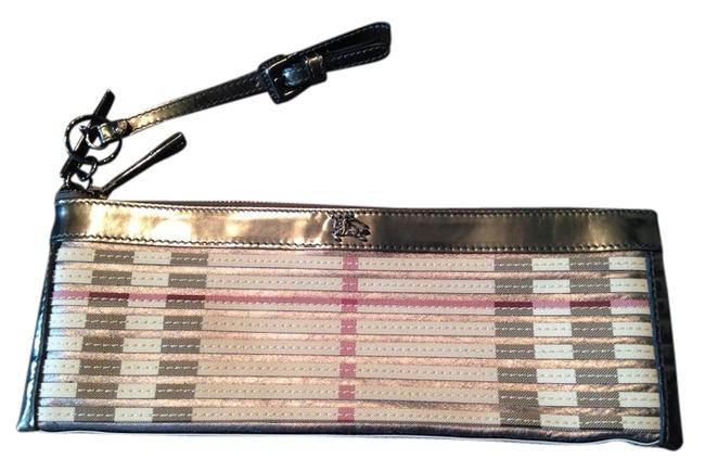 Burberry Sliced Nova Check Metallic Clutch
