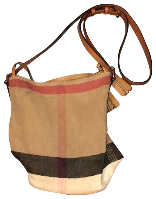 Burberry Small Ashby Tan Canvas Cross Body Bag