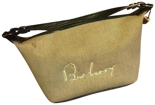 Burberry Small Beige Canvas with Leather Strap Hobo Bag