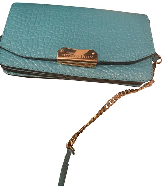 Burberry Small Blue Turquoise Leather Cross Body Bag