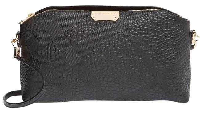 Burberry Crossbody small Chichester Check Embossed Leather Clutch