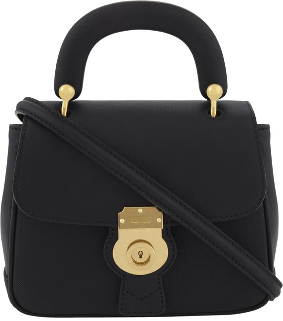 Burberry Small Dk88 Top handle Black Leather Cross Body Bag