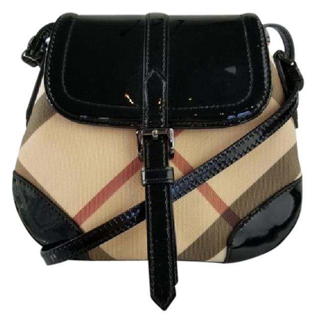 Burberry Small Front Flap Nova Check Canvas Cross Body Bag