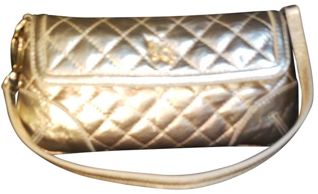 Burberry Small Gold Metallic Leather Clutch