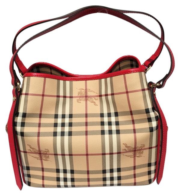 Burberry Tote Small Haymarket Canterbury Rose Coated Canvas Hobo Bag