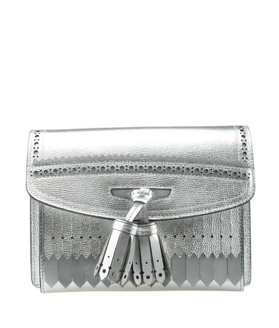 Burberry Small Macken 176087 Silver Leather Cross Body Bag