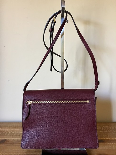 Burberry Small Macken Check New With Burgundy Leather Cross Body Bag
