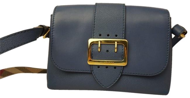 Burberry Small Medley Buckle Light Purse Steel Blue Leather Cross Body Bag