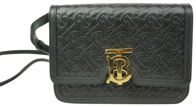 Burberry Small Quilted Monogram Lambskin Tb Black Leather Cross Body Bag