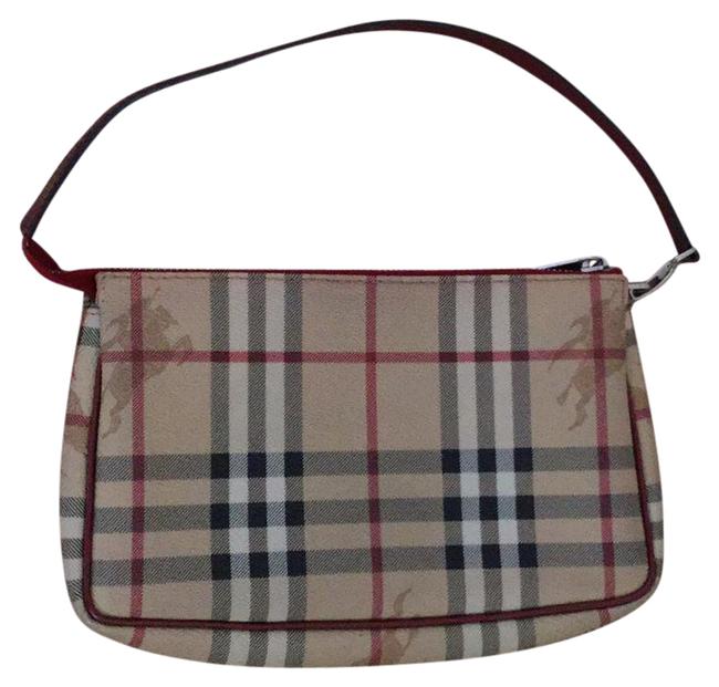 Burberry Small Shoulder Tote Brown Patterned Leather Clutch